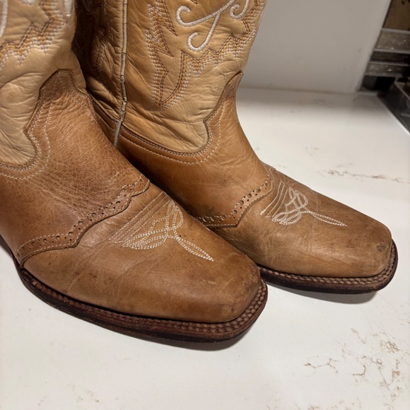 Women’s Innovacion Brown Leather Cowboy Western Heart Boots sz 26/9 Modelo 1820 - Picture 7 of 16